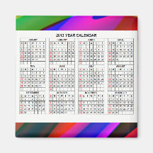 classic  2013 Calendar Refrigerator Magnets