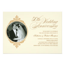 Classic 50th Anniversary Photo Invitations