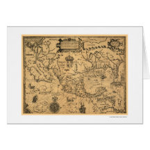 Classic America Map 1600 Card