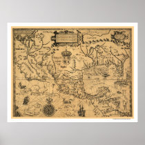 Classic America Map 1600 Print