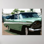 classic american car in cuba posters