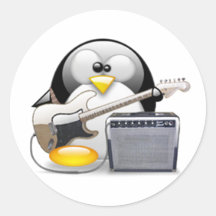 Classic American Guitar and Amplifier Tux Round Sticker