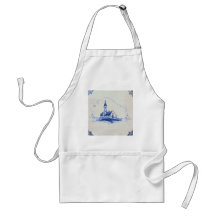 Classic Antiquarian Delft Blue Tile - Church Aprons