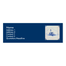 Classic Antiquarian Delft Blue Tile - Church Business Card Template