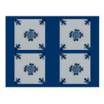 Classic Antiquarian Delft Blue Tile - Floral Motif Post Cards