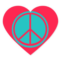 Classic Aqua Blue Peace Sign Stickers