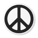 Classic Black Groovy Peace Symbol magnets