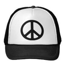 Classic Black Groovy Peace Symbol Mesh Hats