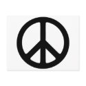 Classic Black Groovy Peace Symbol postcards