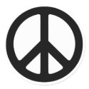 Classic Black Groovy Peace Symbol stickers