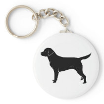 Classic Black Labrador Retriever Silhouette Keychain