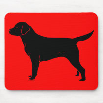 Classic Black Labrador Retriever Silhouette Mouse Pad