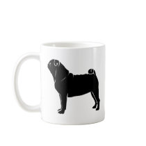 Classic Black Pug Design Coffee Mugs