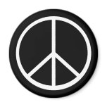 Classic Black White Retro Peace Sign magnets