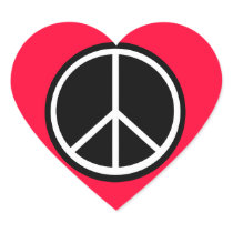 Classic Black White Retro Peace Sign Stickers