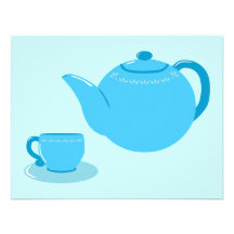 Classic Blue Teapot Personalized Announcement