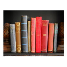 Classic Books on a Shelf Post Card