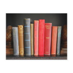 Classic Books on a Shelf Post Card