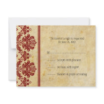 Classic Burgundy Lace RSVP Cards