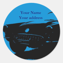 Classic Car Address Labels Sticker