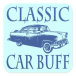 Classic Car Buff Square Stickers