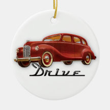 Classic Car Driver Christmas Ornaments