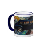 Classic Car on Quilt, Navy-mod mugs
