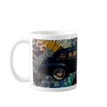 Classic Car on Quilt, Navy mugs
