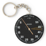 Classic car rev counter, vintage tachometer gauge key chain