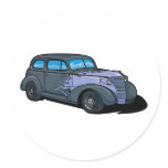 Classic Car with Flames Stickers