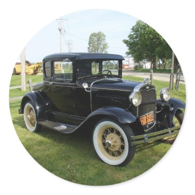 Classic Cars Round Sticker by jdspenguins