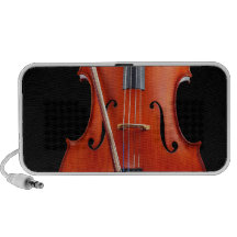 Classic cello on black notebook speaker