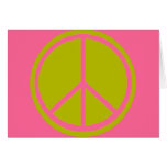 Classic Chartreuse Green Peace Sign Greeting Cards