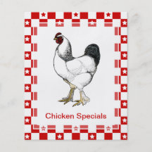 Classic Chicken Restaurant Menu Weekly Specials Flyer Design