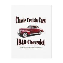 Classic Cruisin Cars 1940 Chevrolet Post Cards