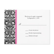 Classic Damask RSVP Postcard