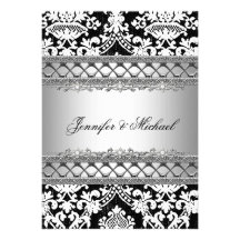 Classic Damask Wedding Party Invitation