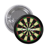 Classic Dart Board Design, Darts, Dart Games Pinback Buttons