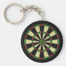 Classic Dart Board Design, Darts, Dart Games Key Chains
