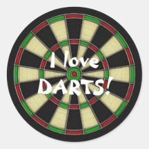 Classic Dart Board Design, Darts, Dart Games Stickers