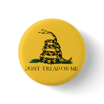 Classic Don't Tread on Me, Gadsden flag tea party Pinback Button
