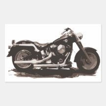 Classic Fat Boy Motorcycle Rectangular Sticker