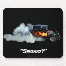 Classic Flaming Black Dragracer Car Collectable Mousepads