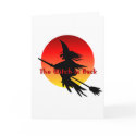 Classic Flying Witch Halloween Card - Customise it