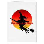 Classic Flying Witch Halloween Card - Customise it