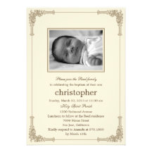 Classic Frame Photo Baptism/Christening Invitation