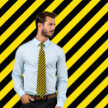 Classic Gold and Black Diagonal Striped Necktie