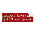 Classic Golden Pentagram 2 Bumper Sticker