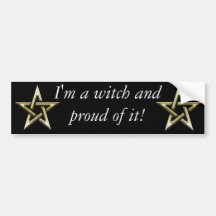 Classic Golden Pentagram Bumper Sticker