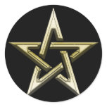 Classic Golden Pentagram transparent stickers